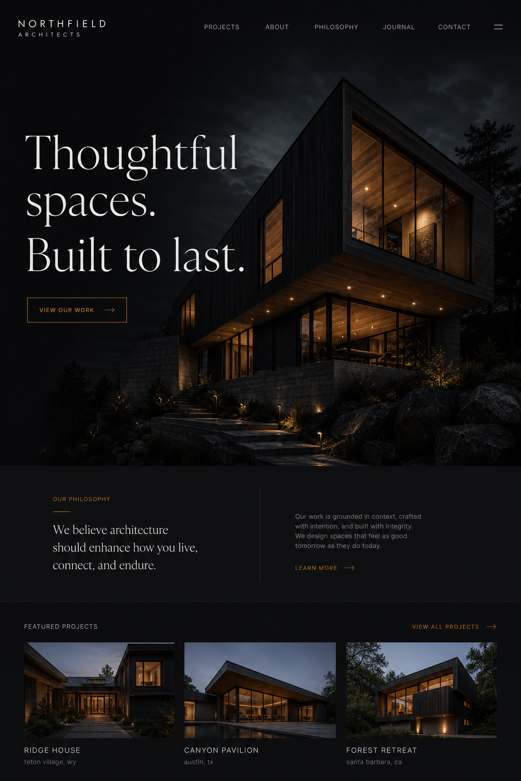 Architecture website reference screenshot